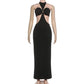 Halter Off-shoulder Sexy Maxi Dress Set Women Elegant Cut Out Sleeveless Backless Crop Top And Maxi Skirt Matching Sets