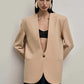 Deep V Neck Long Sleeve Sexy Blazer Jacket Women Elegant Office Lady Elegant One Button Blazers Jackets Slim Coats