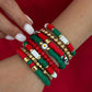 8 Pcs/Set Trendy Classic Polymer Clay CCB Beaded Bracelet Creative Exquisite Elasticity Rope Bracelets Christmas Accessory