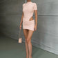 Hollow Out Short Sleeve Ruched Sexy Mini Dress For Women Fashion Half High Collar Skinny Club Party Dresses Female