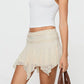 Women's Summer Lace Mini Skirt Casual Stylish Solid Color Lace Floral Low Rise Short Skirt Y2K High Street Wear