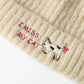 Y2K Cute Solid Kitten Embroidery Cat Ear Beanie For Women