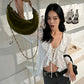 Jacquard t-Shirt Women Bandage Ruffles v-Neck Irregular Hem Elasticity Flare Sleeve Sexy Street Fashion Clubwear
