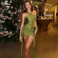 Halter Draped Mini Dress Green Black Club Outfits for Womens Sexy Dresses Birthday Party
