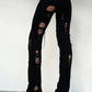 Hot Girls Long Pants Woman Irregular Hollow Design Crochet Elastic High Waist Skinny Stretch Street Hip-Hop Style Bottoms