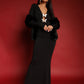 Two Butterfly Long Sleeve Sexy Maxi Dress For Women Gown Fashion Hollow Out V Neck Backless Bodycon Club Long Dress