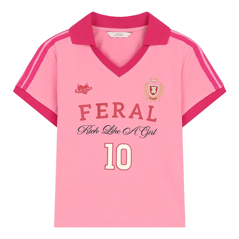 Assorted Jersey Style T-shirts, Sporty Number Print Tees, Slim V-neck Short Sleeve Tops for Women