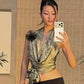 Classic Vest Women Art Print Backless Bandage Halter Swing Collar Sexy Midnight Hottie 2026 Summer New Trend Streetwear