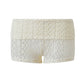 Women Knitted Fold Over Shorts Slim Fit Ribbed Knit Mini Shorts Y2k Foldover Low Rise Sexy Micro Bottoms Streetwear