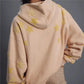 American Casual Oversized Star Patch Hoodie Women Vintage Loose Drop Shoulder Kangaroo Pocket Everyday Street Sweatshirt