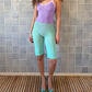 Women Sheer Mesh Biker Shorts High Waist See Through Knee Length Cycling Shorts Y2K Streetwear Solid Casual Mid Shorts