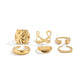 6Pcs/Set Retro Gold Color Irregular Geometric Open Rings for Women Trendy Simple Alloy Finger Ring Engagement Jewelry