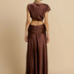 Women's Sexy Club Party Two-Piece Set Elegant Sleeveless Crop Top Maxi Skirt Matching Sets Female Ruched Two Piece Set