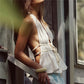 Ladies Boho Halter Top Deep V Backless Drawstring Peplum Camisole Women Summer Beach Vacation Sleeveless Tank Top