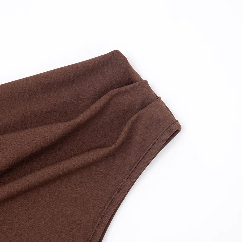 One Shoulder Pleated Satin Patchwork Fishtail Maxi Dresses Sexy Elegant Party Wedding Guest Dress Women