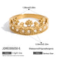 18K Gold Plated Stainless Steel Geometric Fashion Ring Waterproof Anti Allergic colorfast Fashion Jewelry Unisex 2024