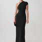 Women One‑Shoulder Metal Ring Decor Sexy Maxi Dress Sleeveless Bodycon Evening Gown Wedding Guest Party Long Dress
