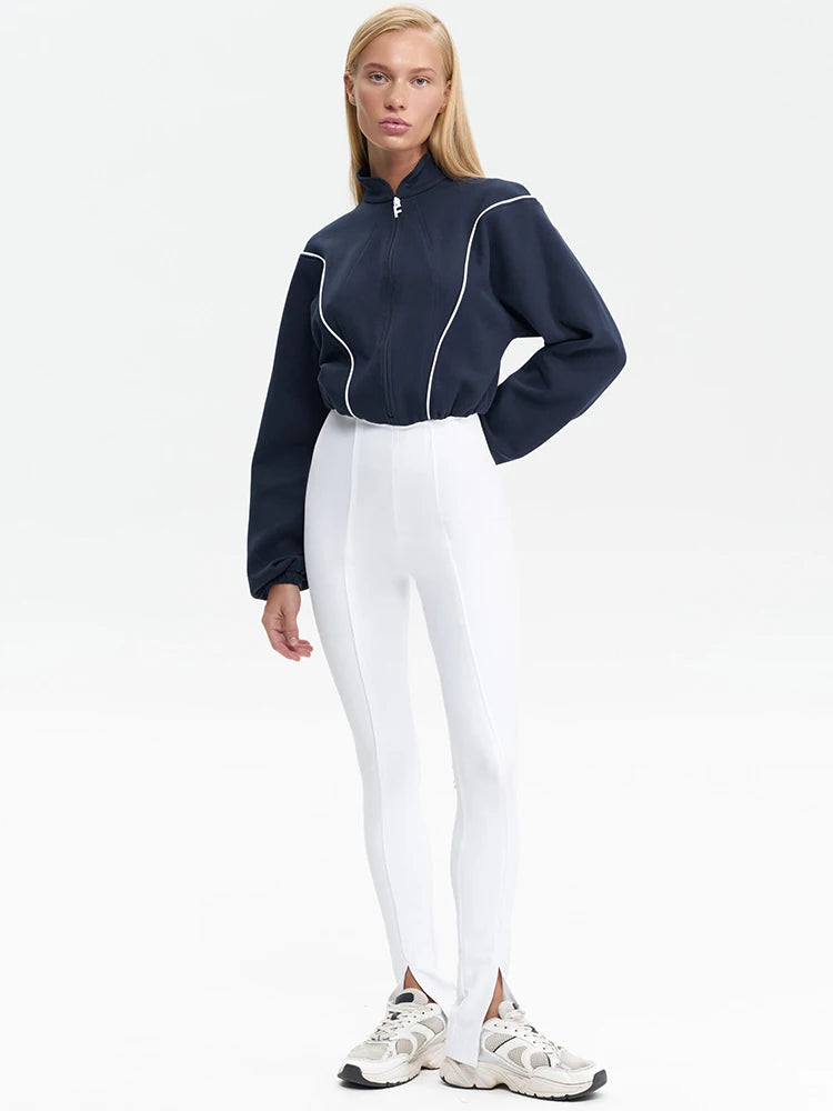 Autumn Winter New Long Sleeve Jumpsuit For Women Rompers Fashion Patchwork Turtleneck Casual Sports Warm Jumpsuits