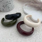 Y2K Boho Thick Resin Acrylic Open Wide Bangles for Women New Trend Vintage Irregular Chunky Arm Bracelets Daily Jewelry