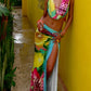 Colorful Leopard Women 2 Piece Set Y2K Beach Vacation Halter Tank Tops+Wrapped Maxi Skirts Matching Vacation Clubwear