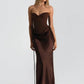 Off-shoulder Backless Sexy Maxi Dress Women Gown Elegant Patchwork Strapless Sleeveless Bodycon Club Party Long Dress