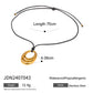 Trendy Stainless Steel Waterproof Irregular Geometric Metal Wax Rope Necklace Gold Silver For Women Jewelry Gift
