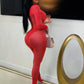 Valentine's Day Foot Jumpsuit Women See Through Shines Fit Midnight Stretch Full Sleeve Clubwear Coquette Overalls