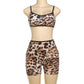 Leopard Print Baddie 2 Piece Sets Outfits Crop Top and Shorts 2025 New in Matching Sets Woman Clothing