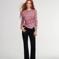 Women's Vintage Long Sleeve Top with Paisley Print, Asymmetrical Casual Tee for Everyday, Chic Cozy Pullover Top