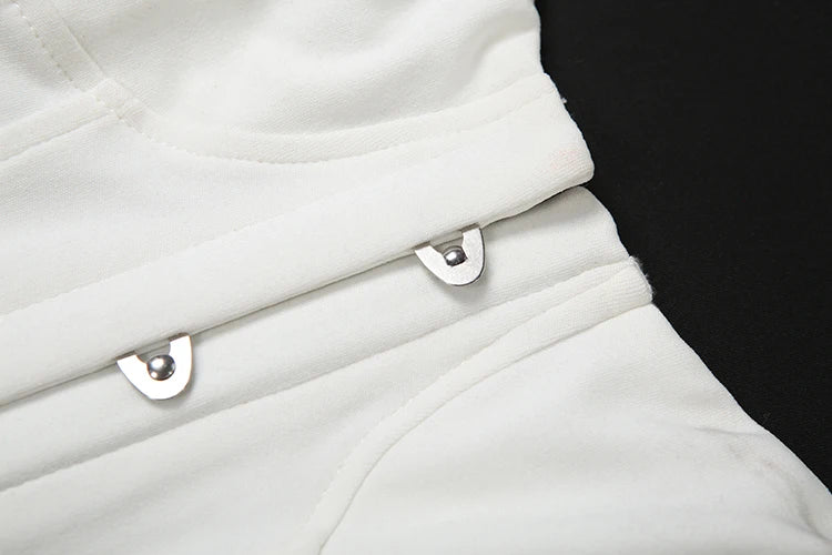 Hottie Y2K Strapless Tops Women Hidden Button Wild Irregular Beach Vacation Birthday Party Clubwear Street Belt Vests