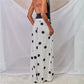 Women Polka Dot Wide Leg Pants Elastic Waist Drawstring Palazzo Pants with Pockets Casual Beach Vacation Summer Trousers