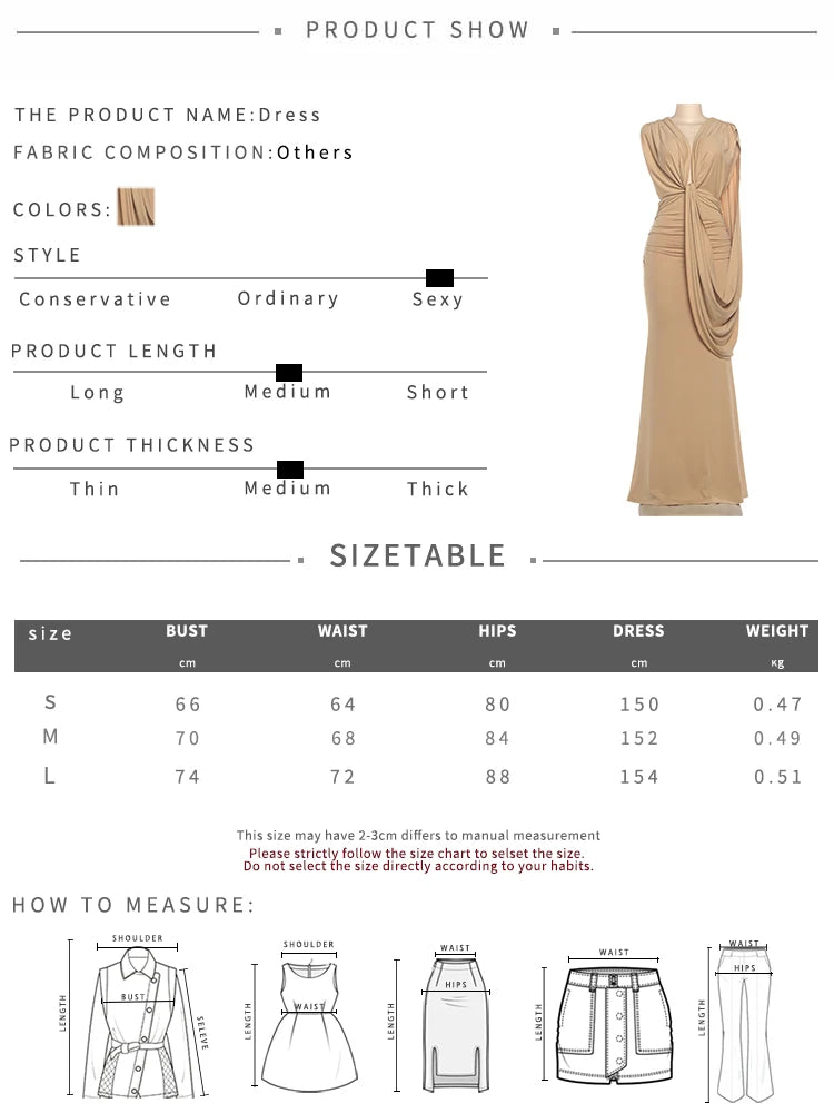 Ribbon Decoration Long Dresses Woman Ruched Elegant Deep V-Neck Sleeveless Backless Street Solid Basic Classic Vestidos