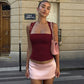 Sexy Lace Splicing Black Tank Top Woman Trendy Clothes Sleeveless Square Neck Crop Tops Summer 2026