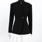 Patchwork Long Sleeve Sexy Blazer Dress Women Elegant V Neck Single-button High Waist Slim Blazers Dresses Female