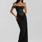 One Shoulder Lace See Through Sexy Maxi Dress Women Gown Fashion Off-shoulder Sleeveless Backless Club Long Dresses