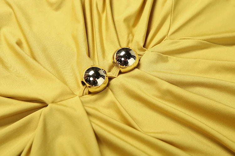 Sexy Cross Ruched Dress Women Elegant Sleeveless Metal Buckle Patchwork Classic Fashion Evening Party Gown Bodycon