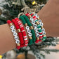 Exquisite Cute Christmas Series Stacking Bracelet Women Trendy Creative Soft Ceramic Acrylic CCB Bracelets Party Jewelry