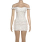3d-Flower Off Shoulder Backless Mini Dress Sexy White Party Dresses Woman 2026