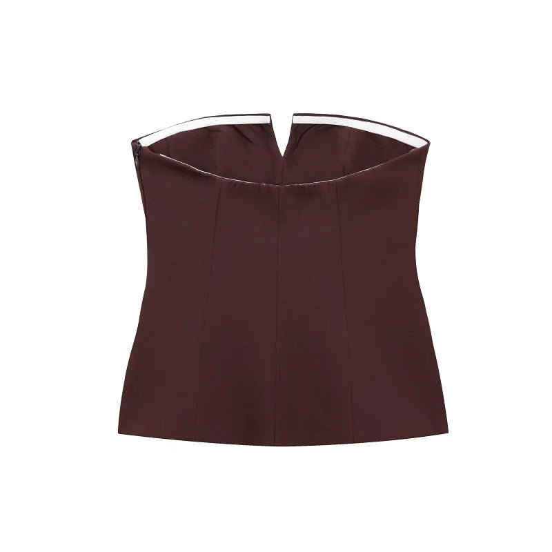 Off Shoulder Tube Top Women Sexy Strapless Crop Top Woman Fashion Backless Short Tops for Women Spring Bustier Vest Top