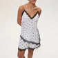 Women Summer Outfit Y2K Dots Print Lace Trim Spaghetti Strap Asymmetrical Cami Tops and Shorts 2 Piece Casual Set