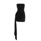 Asymmetrical Cutout Strapless Mini Dresses Women Fashion Summer Black White Dress Sexy Party Outfits Clubwear