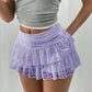 Cute Ruffle Bloomer Skirts Women's Summer Lace Floral Skirt High Rise Tiered Ruffled Flowy Short Mini A Line Skirt
