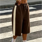 Women Color Block Side Stripe Bermuda Shorts Elastic Drawstring Waist Wide Leg Knee Length Loose Sweat Athletic Shorts