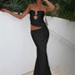 Irregular Hollow Strapless Dress Women Metal Rings Patchwork Waistless Vacation Beach Party Ruched Elegant Vestidos