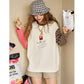 Women's Ringer Long Sleeve Tee with Cartoon Graphic Print, Contrast Striped Sleeve Top for Everyday Casual