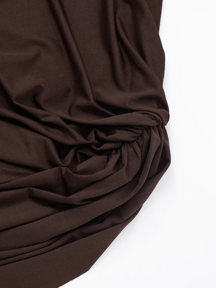 Shawl Patchwork Dress Women Ruched Elegant o-Neck Skinny Sleeveless Vacation Fashion Trend Casual Simple Mini Bodycon