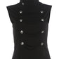 Sexy Fashion 2 Piece Set Woan Button Decoration Turtleneck Irregular Splits Hen Tops+Mini Shorts Classic Streetwear