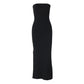 Strapless Backless Split Long Dresses for Women Clothing Fashion Spring Summer Sexy Black Dress