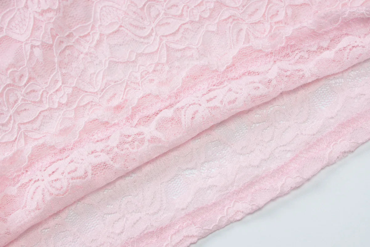 See Through Pink Lace Deep V Halter Backless Crop Top Trending Sexy Tank Tops Women Y2k Fashion Clothes