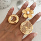 27 Styles Unique Exaggerated Big Flower Starfish Moon Rings Women Punk Geometric Adjustable Finger Ring Grunge Jewelry
